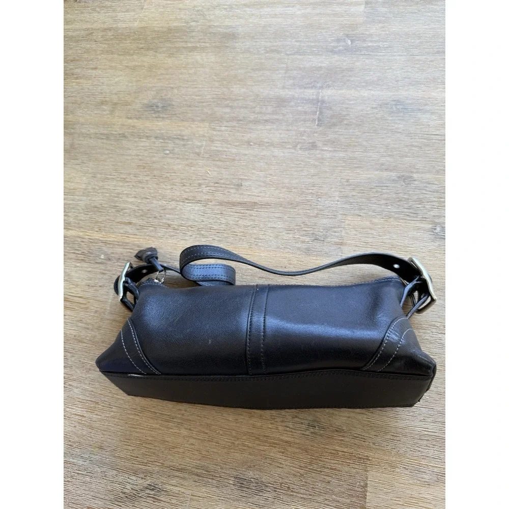 COACH Y2K Vintage Hampton Demi Leather Small Black Hobo Shoulder Bag Purse 8A64